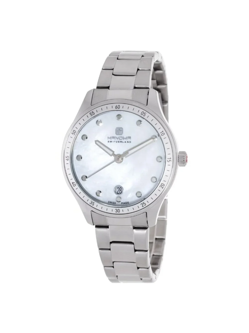 NWT Hanowa Ajoie Quartz White Mother of Pearl Dial Ladies Watch